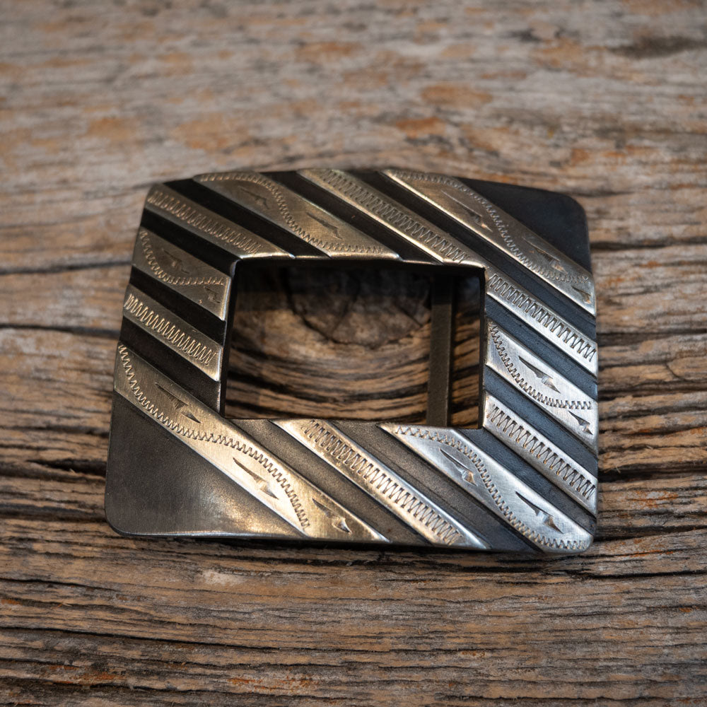 Turtle Jones Mounted Silver Stripe Buckle