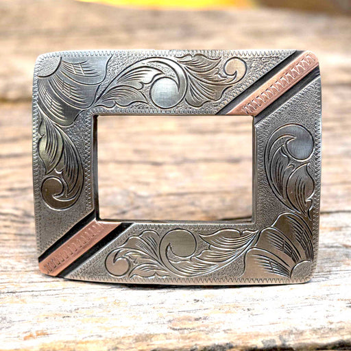 Turtle Jones Silver & Copper Stripe Buckle ACCESSORIES - Additional Accessories - Buckles Turtle Jones
