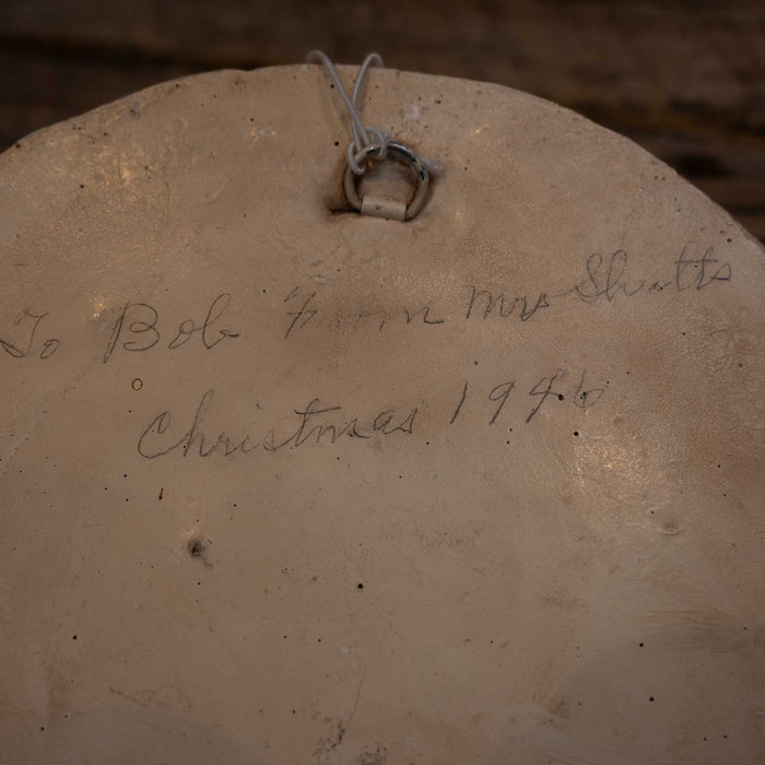 Vintage Chalkware Cowboy Wall Hanger - Signed on Back