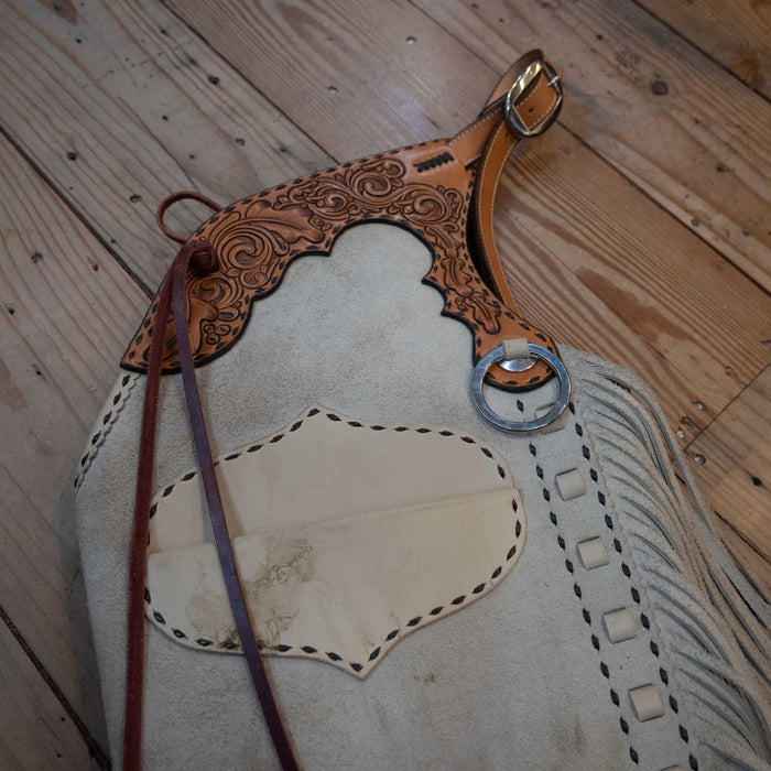 Used Alexander Levy Grey Roughout Stepthrough Chaps Tack - Chaps & Chinks Alexander Levy