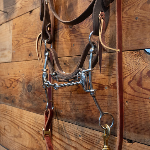 CHS Twisted Dog Bone Sliding Gag Rig Tack - Training Cow Horse Supply