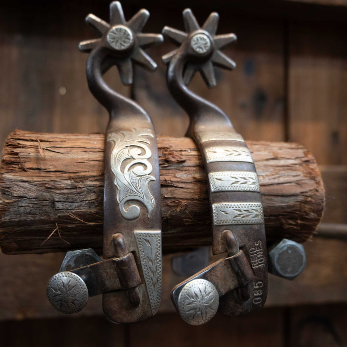 Reid Jones Silver Mounted 8pt. Spurs