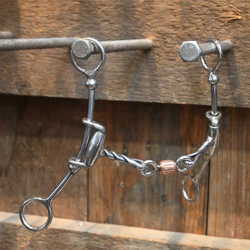 Cow Horse Supply - Sliding Gag - 3-Piece DL Twist with Dogbone and Roller CHS255 Tack - Bits Cow Horse Supply