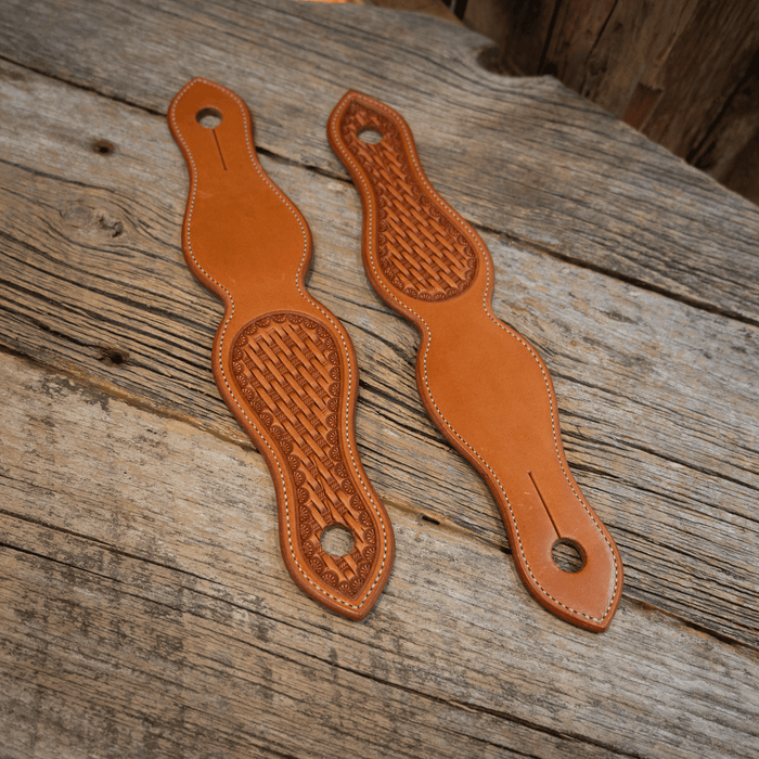 Buckaroo Slobber Straps with Basketweave Tooling