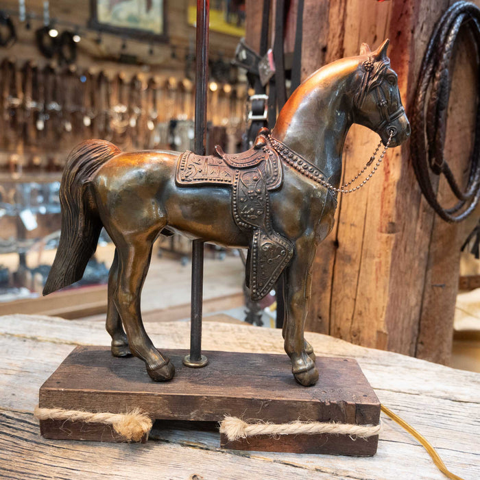 1950's Parade Horse Lamp w/ Red Shade