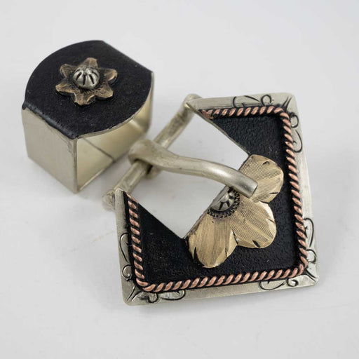 Flower Buckle With Rope Accents And Keeper Tack - Conchos & Hardware MISC   