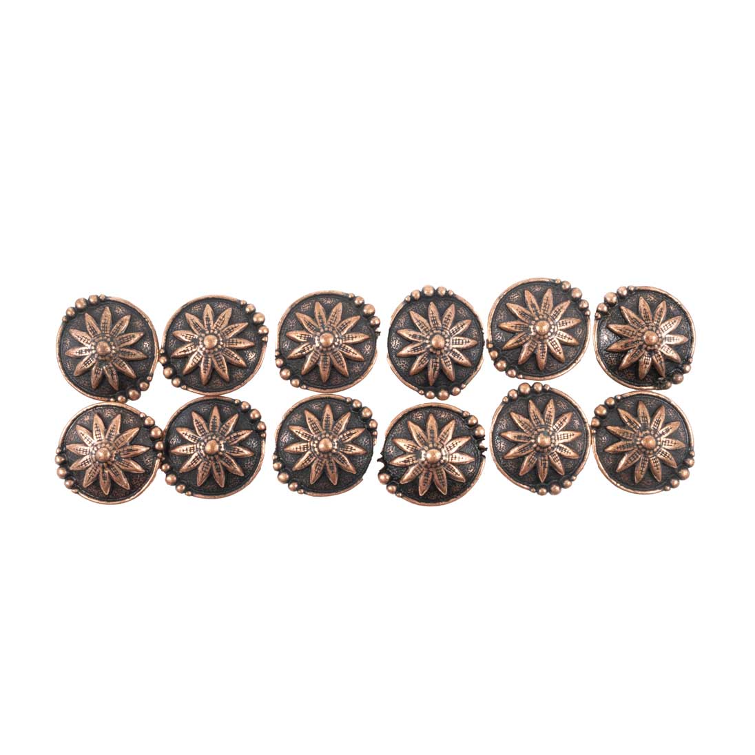 New Bronze Floral Set Of 12 1" Conchos Sale Barn MISC   