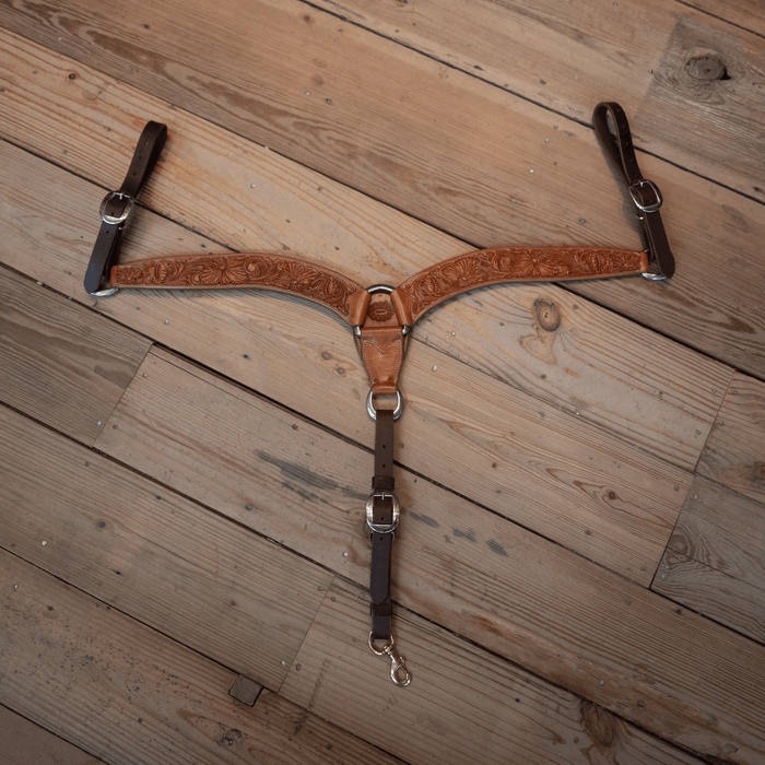 David Haslerig Handmade Fully Tooled Breast Collar