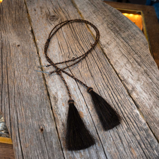 Handmade Black & Brown Horse Hair Stampede Strings HATS - HAT RESTORATION & ACCESSORIES Teskey's