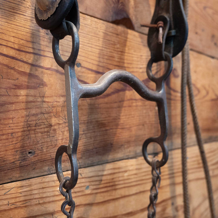 Vintage Tooled Bridle w/ Nickel plated accents & Romel Reins