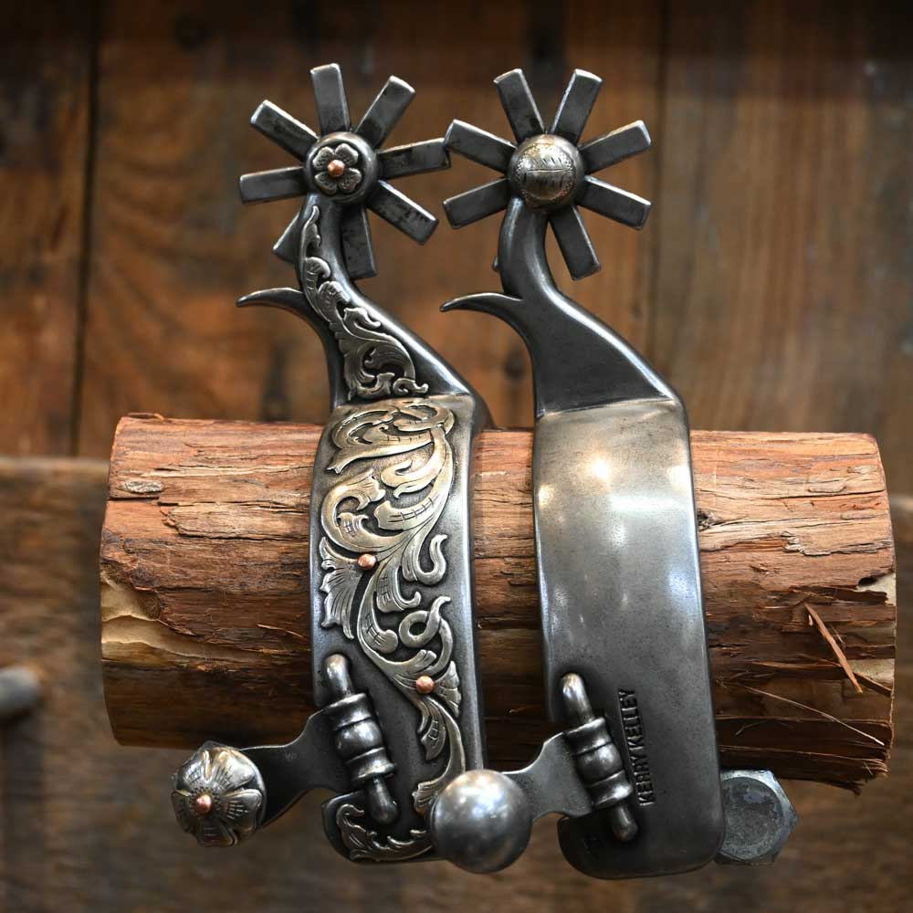 Kerry Kelley's Mens Silver Mounted Spurs SPUR733 Tack - Spurs Kerry Kelley   