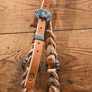 Joe Hipp Braided Leather Headstall with Cheek Ring and Headstall Buckle JHL039 Tack - Headstalls Joe Hipp