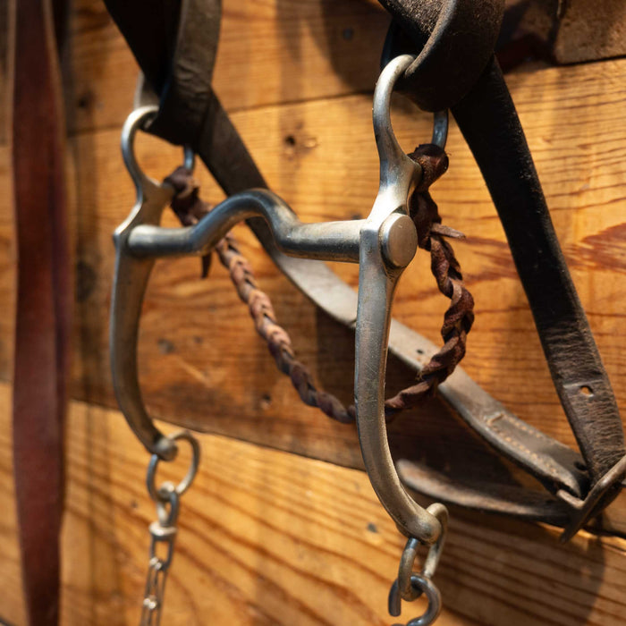 Vintage Nickel Dotted Cavesson & Horse Bridle Rig Tack - Rigs MISC