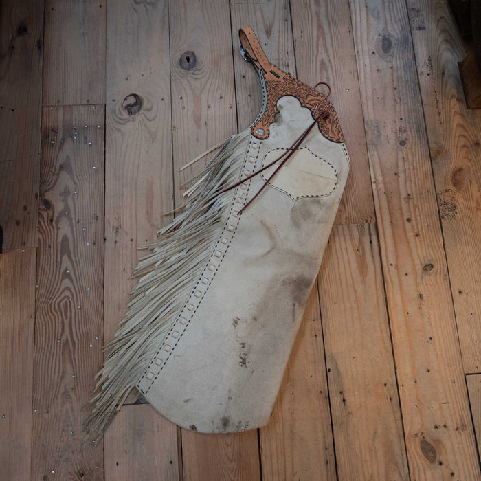 Used Alexander Levy Grey Roughout Stepthrough Chaps Tack - Chaps & Chinks Alexander Levy
