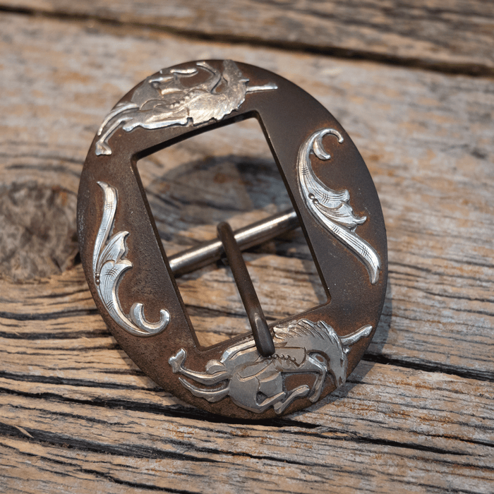 Handmade by CODY A.  Silver Mounted Belt Buckle