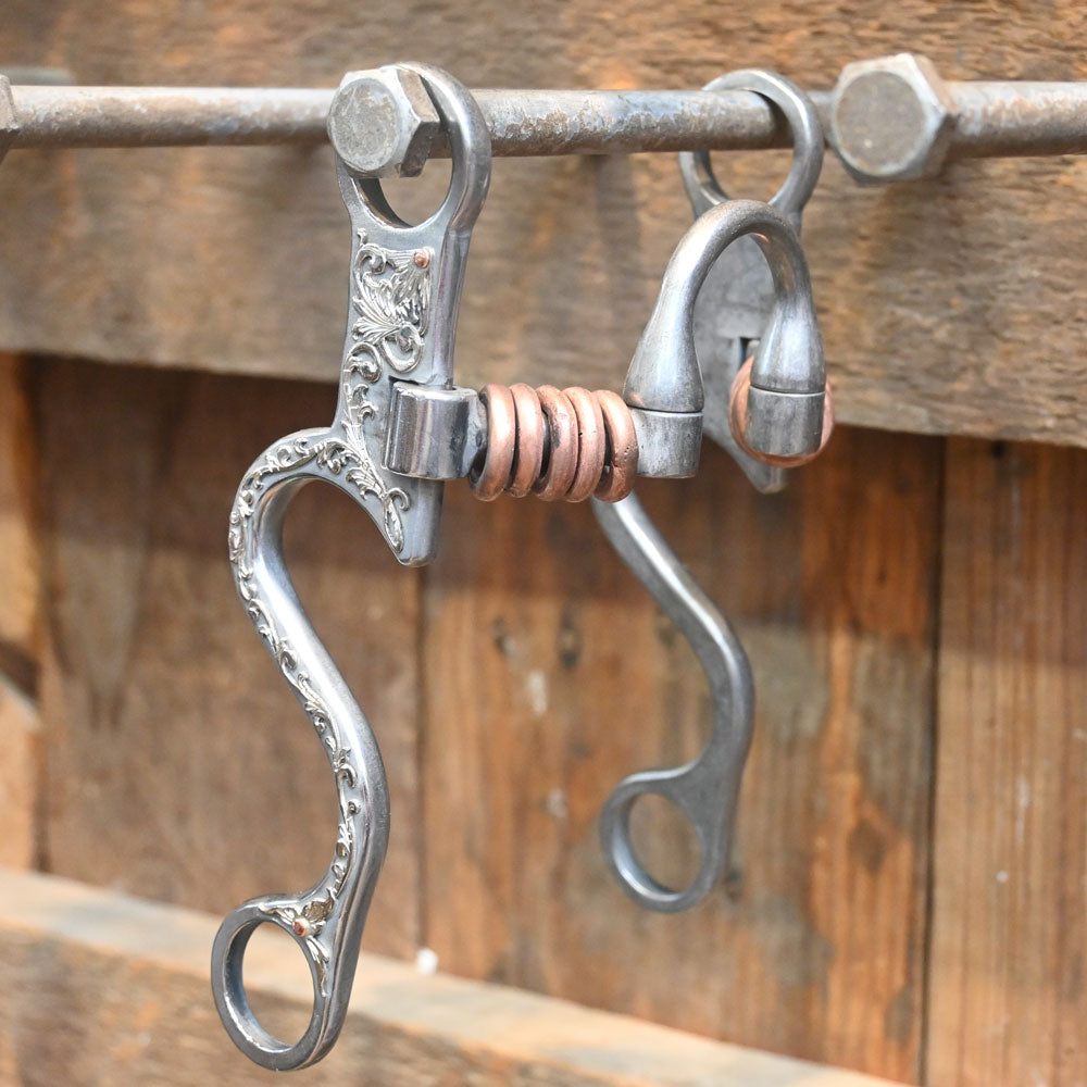 Josh Ownbey Cowboy Line - Hinge - Silver Mounted 7 1/2" Correction with Copper Rings JO169 Tack - Bits, Spurs & Curbs - Bits Josh Ownbey Cowboy Line   