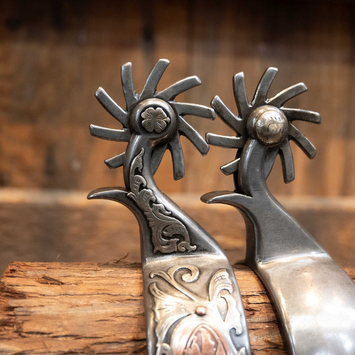 Kerry Kelley Silver Mounted 10pt Hurricane Spurs