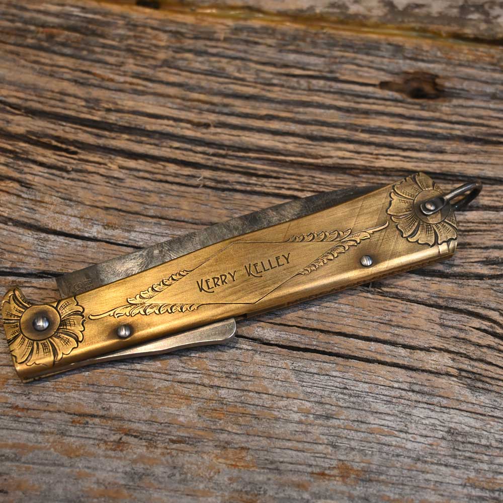 Kerry Kelley Brass Engraved Knife Knives Kerry Kelley