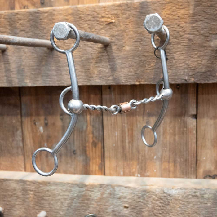 Flaharty Marne Twisted Wire Dog Bone w/ Copper Roller Bit Tack - Bits Flaharty