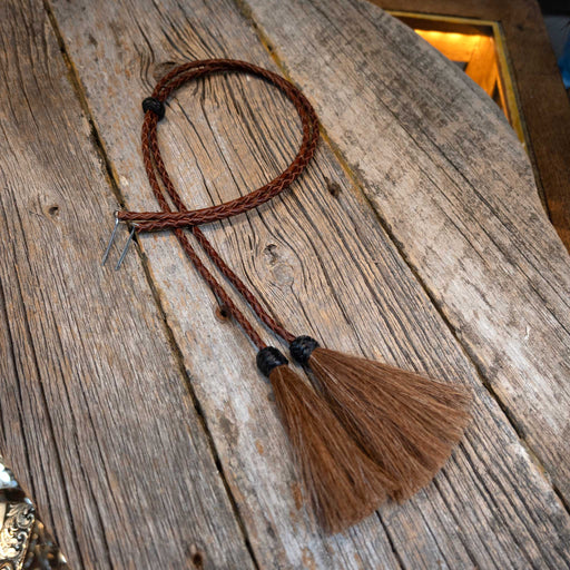 Handmade Braided Leather Brown Stampede Strings HATS - HAT RESTORATION & ACCESSORIES Teskey's