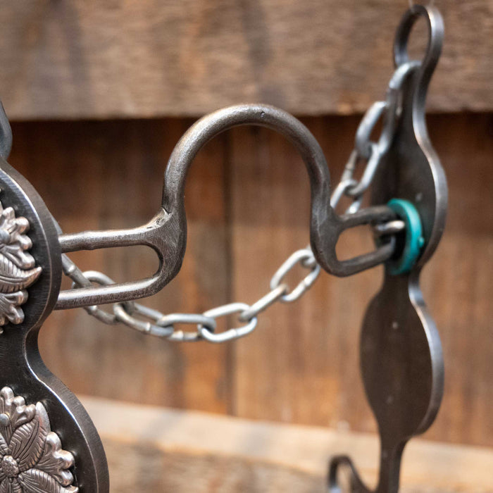 Petska Solid Port Silver Flower Conchos Bit