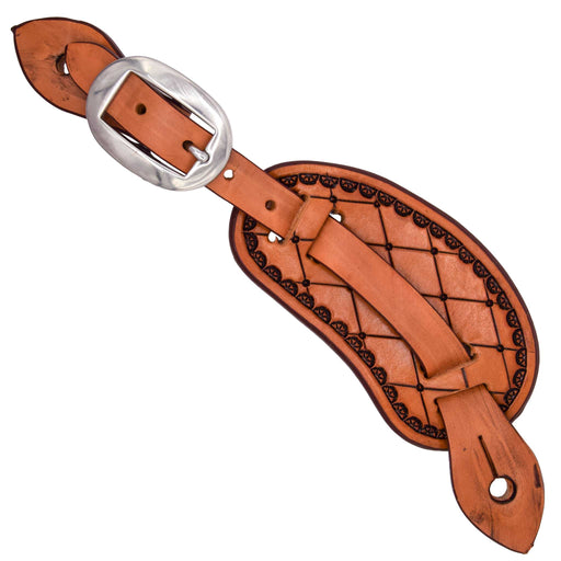 Teskey's Diamond Tooled Montana Spur Straps Tack - Spur Straps Teskey's