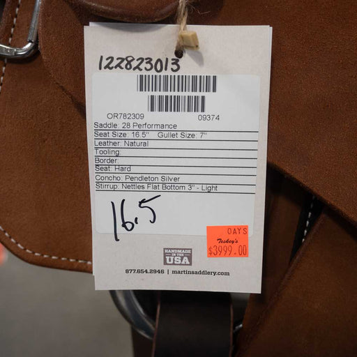 16.5" MARTIN PERFORMANCE SADDLE Saddles - New Martin Saddlery