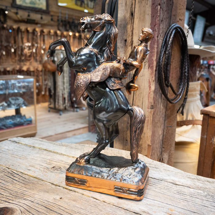 Rare 1940's Cowboy on Buckin Horse Statue