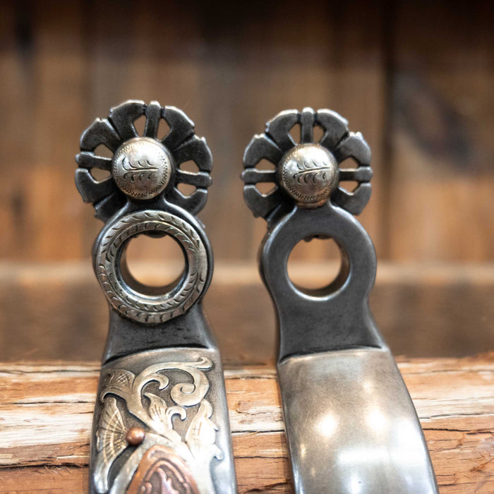 Kerry Kelley Spurs w/ Teal Rowel Tack - Spurs Kerry Kelley