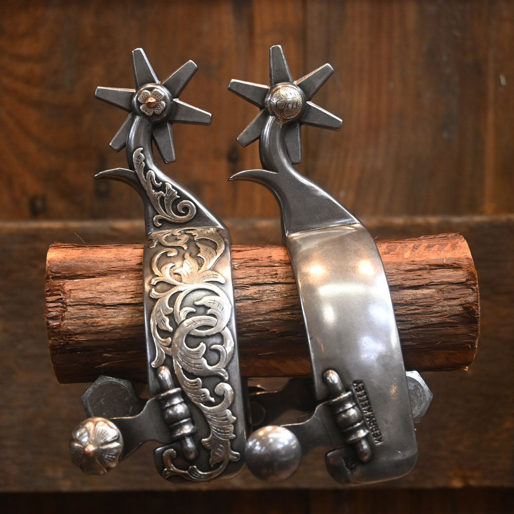 Kerry Kelley's Mens Silver Mounted Spurs SPUR711 Tack - Spurs Kerry Kelley   