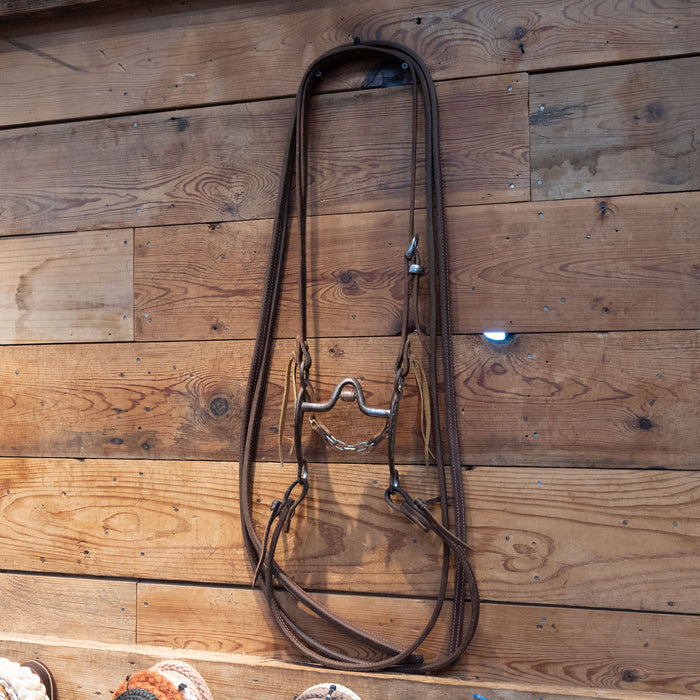Dillon White Silver Mounted Port Bit and Buckle Bridle Rig