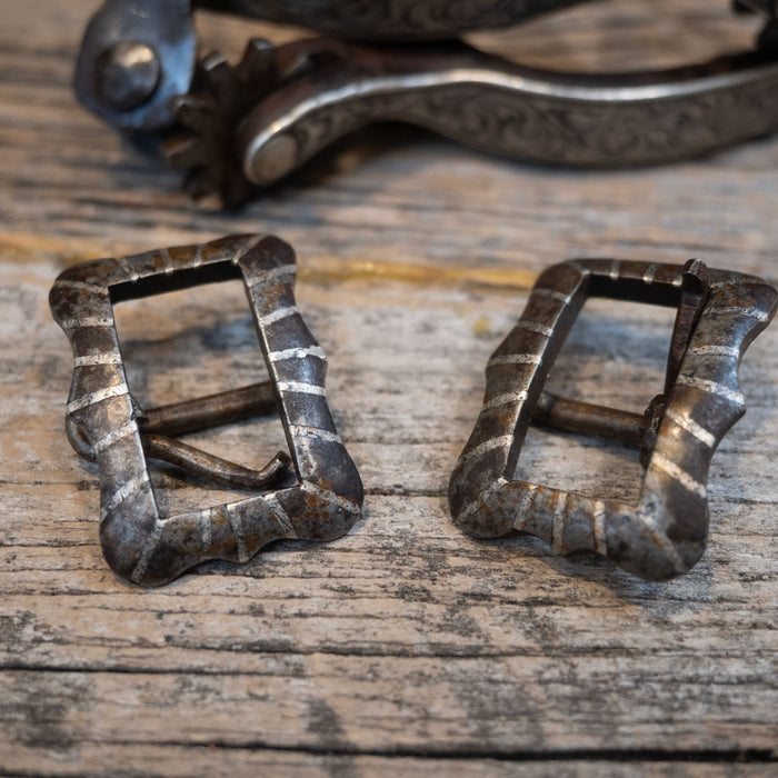 "HILL" Vintage Sterling Silver engraved Youth Spurs