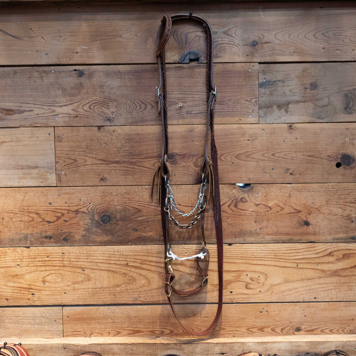 Old Cowboy Tack Circle Gag Chain Bridle Rig