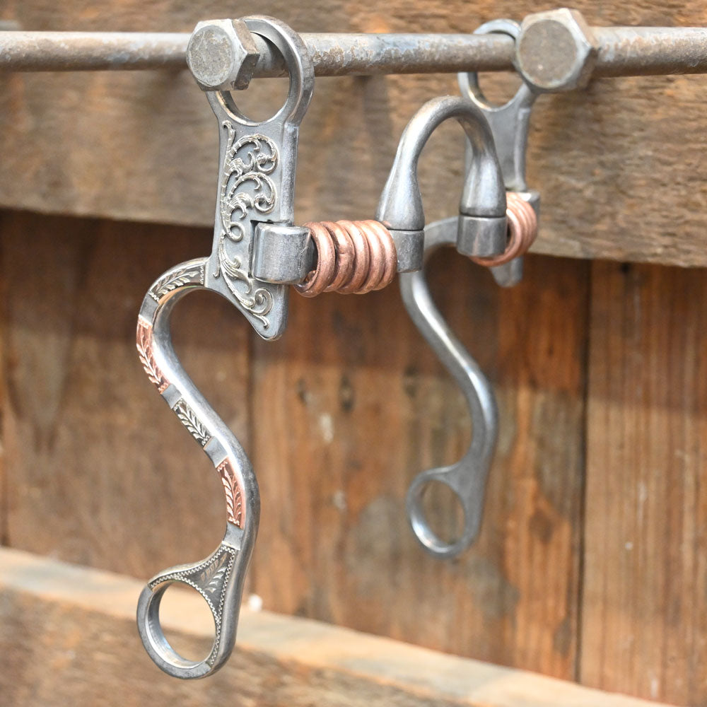 Josh Ownbey Cowboy Line - Hinge - Silver Mounted 7 1/2" Correction with Copper Rings JO171 Tack - Bits, Spurs & Curbs - Bits Josh Ownbey Cowboy Line   