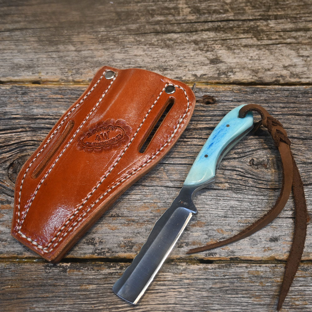 Justin Wiley Handmade Casteration Knife with Leather Sheath WK014 Knives JUSTIN WILEY   