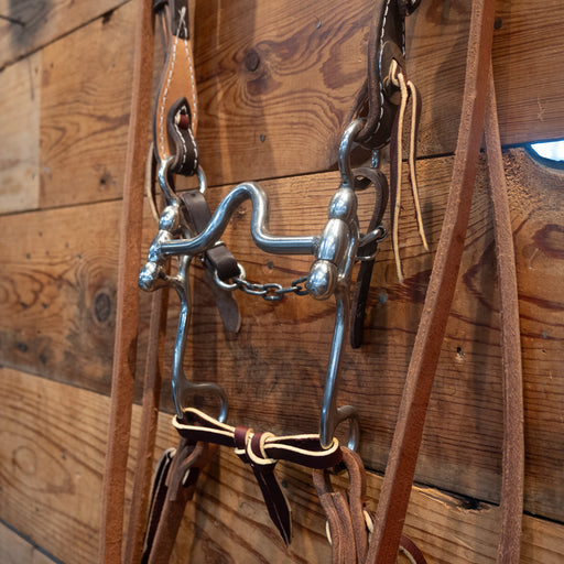 CHS Solid Port Bridle Rig Tack - Training Cow Horse Supply