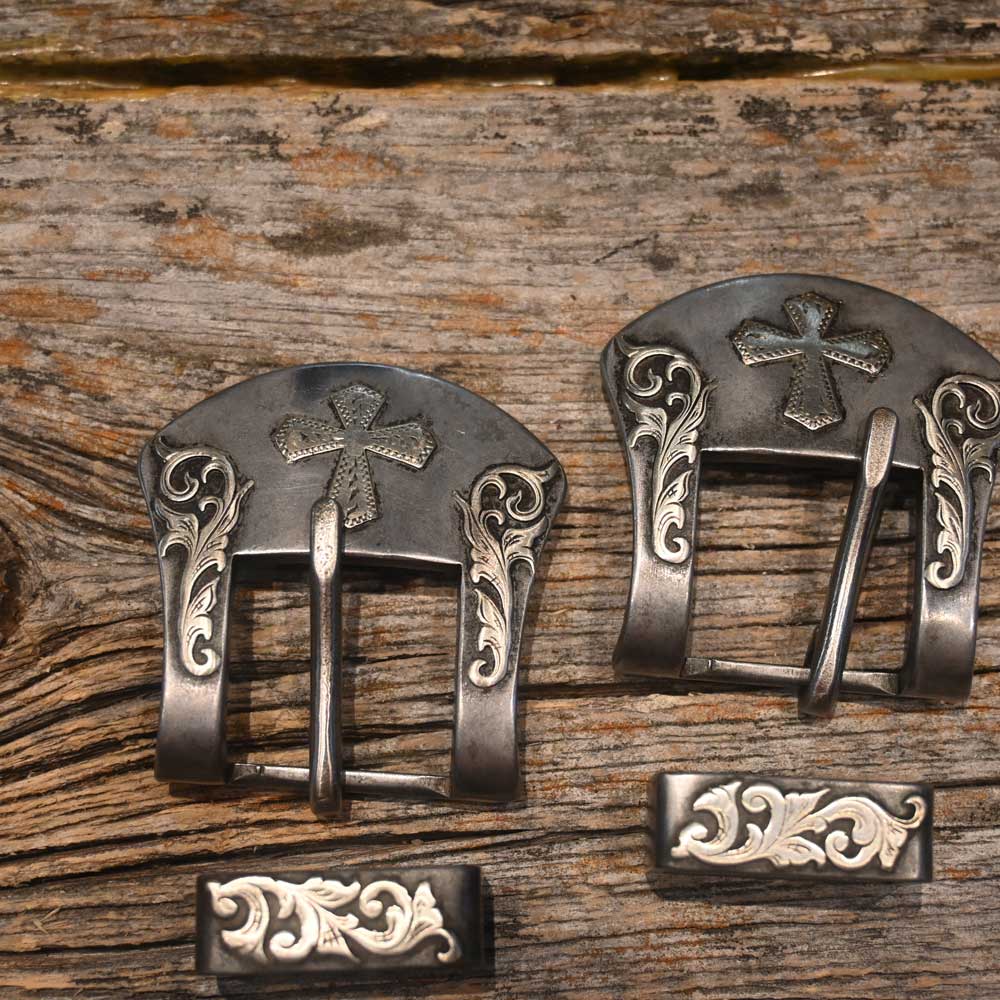 Silver Mounted Pair Headstall Buckles by Kerry Kelley _CA1139 Tack - Conchos & Hardware Kerry Kelley