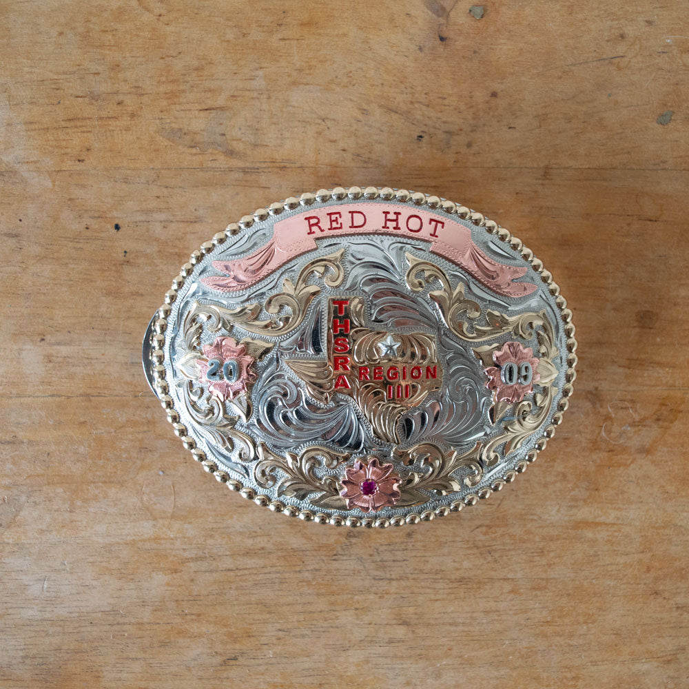 Texas Red Hot Region III Trophy Buckle Sale Barn buckle   