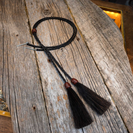 Handmade Braided Leather Black Stampede Strings HATS - HAT RESTORATION & ACCESSORIES Teskey's