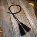 Handmade Braided Leather Black Stampede Strings HATS - HAT RESTORATION & ACCESSORIES Teskey's