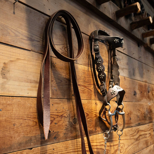 Vintage Nickel Dotted Cavesson & Horse Bridle Rig Tack - Rigs MISC