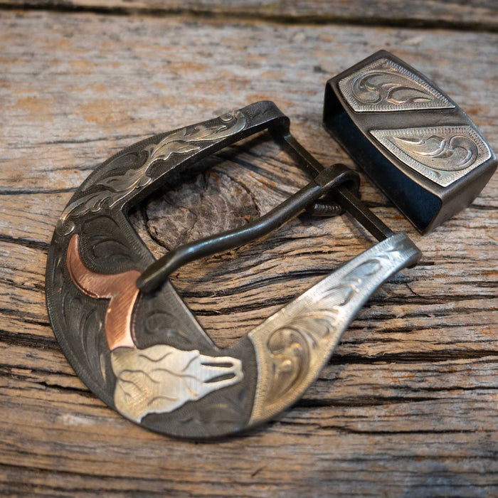 Scribner 2 Pc. Copper Horn Buckle 032