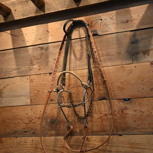Bridle Rig -  Barrel Bit - Rope Nose Combo Gag 3 Piece Twisted Wire/Dogbone w SBR333 Sale Barn MISC   
