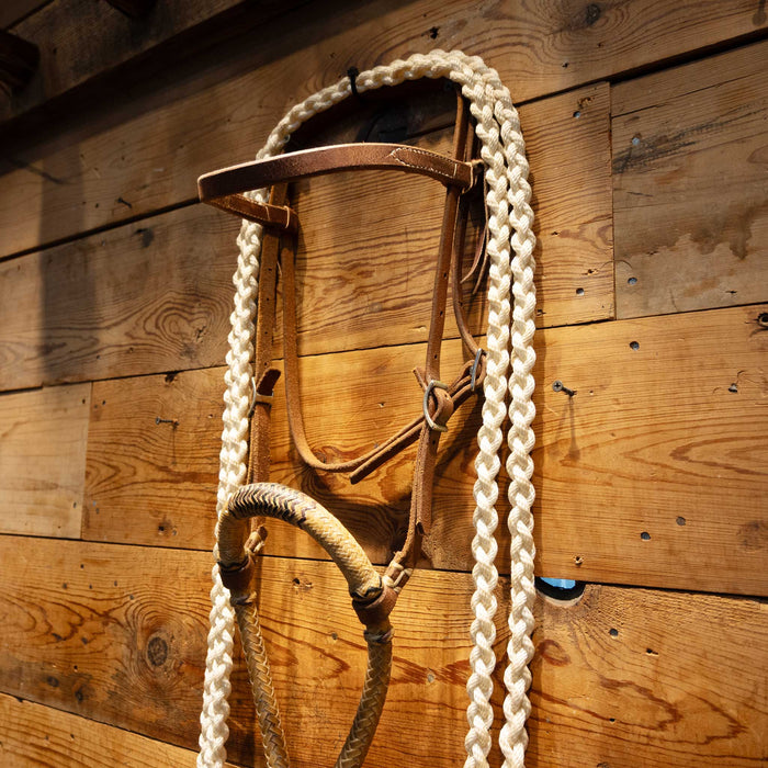 Rawhide Bosal w/ Nylon Split Reins