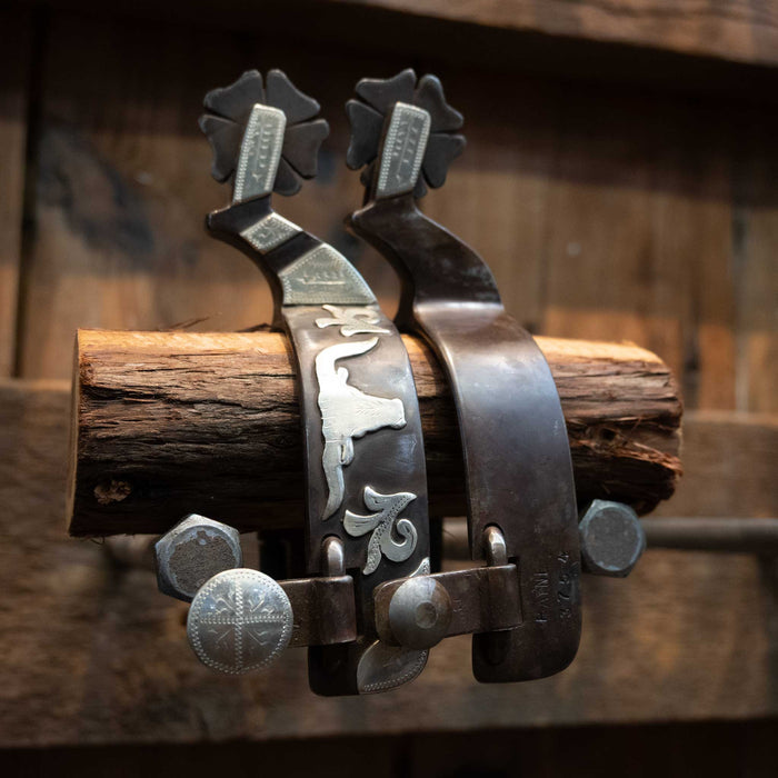 Jeff Payne Silver Mounted 5pt. Spurs
