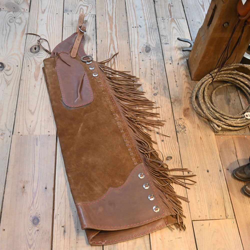 Used Stepthrough Chaps w/Red Stitching Tack - Chaps & Chinks MISC