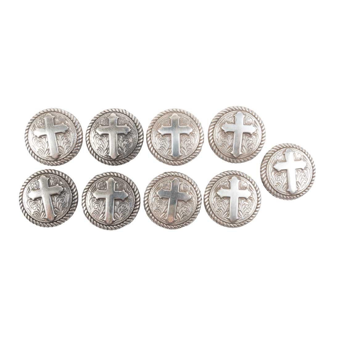 New Cross Set Of 9 1" Conchos Sale Barn MISC   