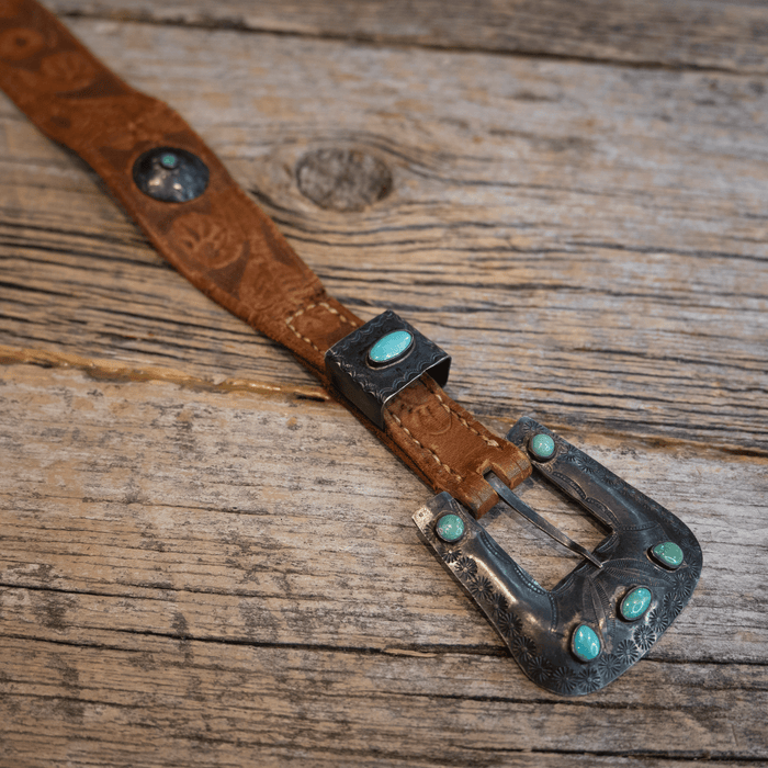 1930's-40's 25" Belt with Turquoise Buckle