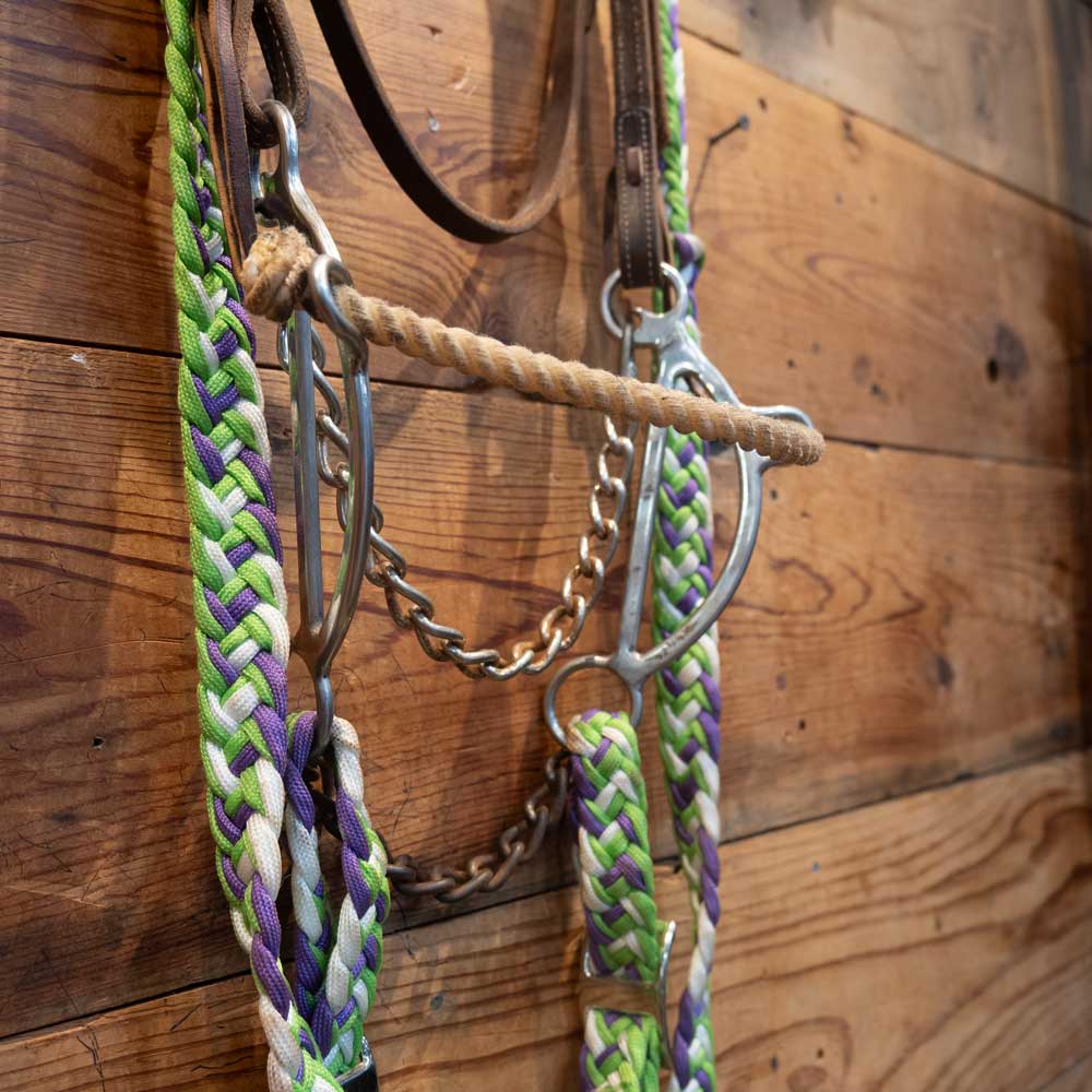 Rope Nose Side Pull with Barrel Reins Sale Barn MISC