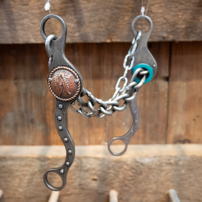 Petska Chain Copper feather Conchos Bit